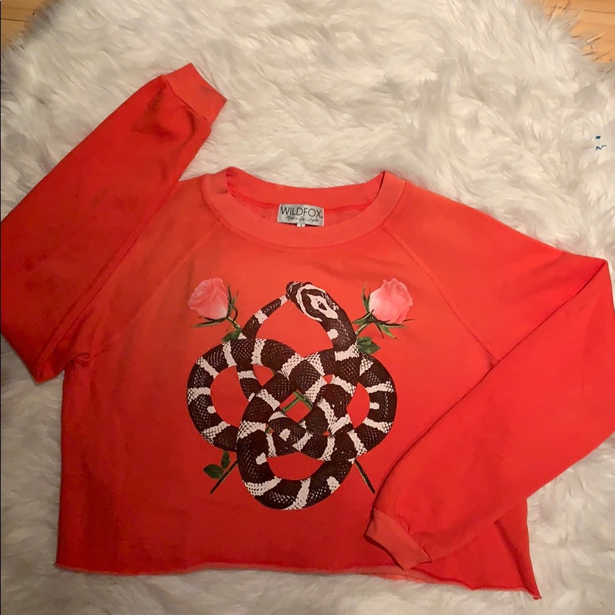 Wildfox Snakecharmer Cropped Sweatshirt